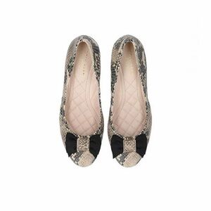 Cole Haan Tali Soft Bow Wedge Pump Snake Print Black Bow Classic Comfort Heel